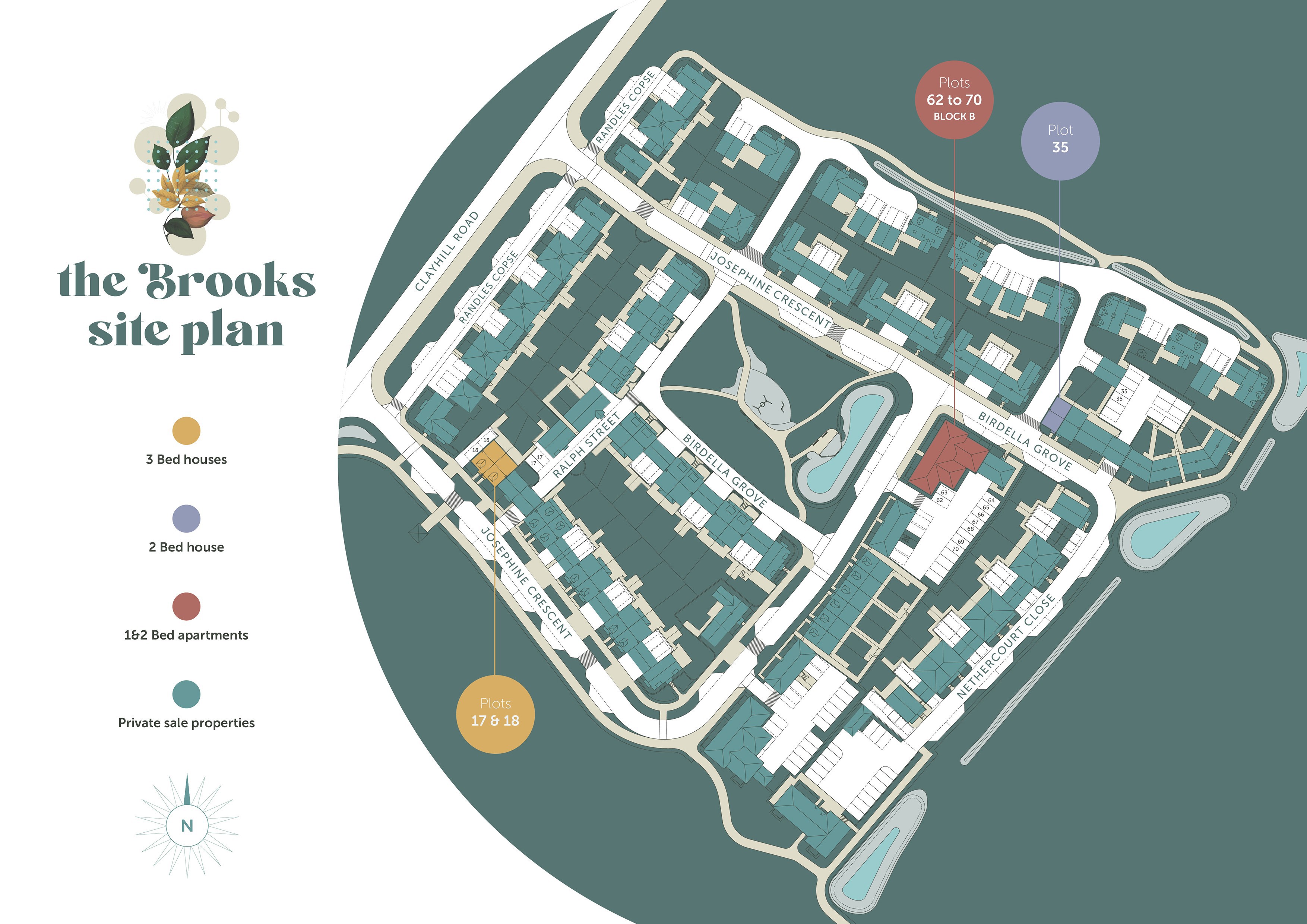 Development map showing plot locations