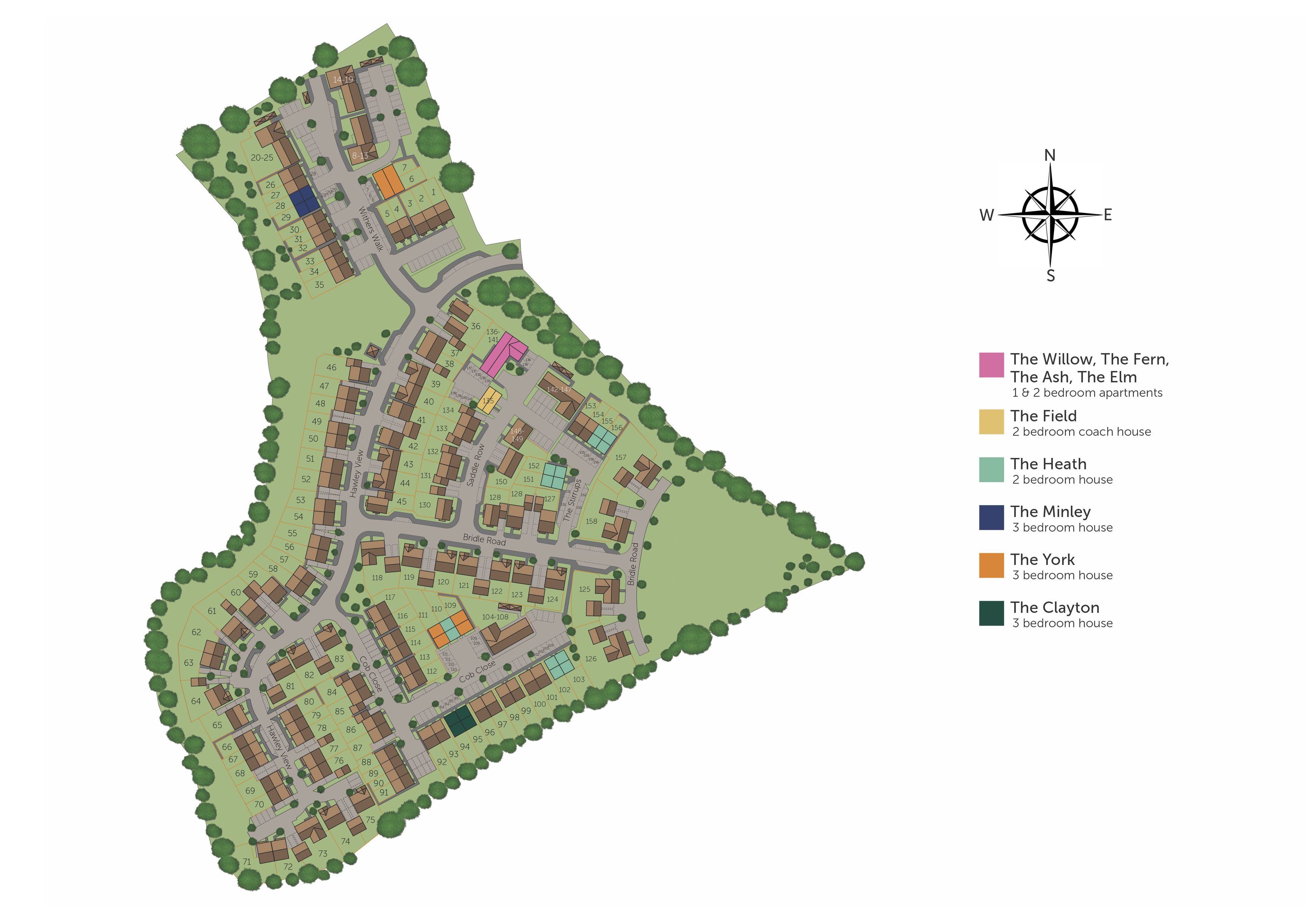 Development map showing plot locations