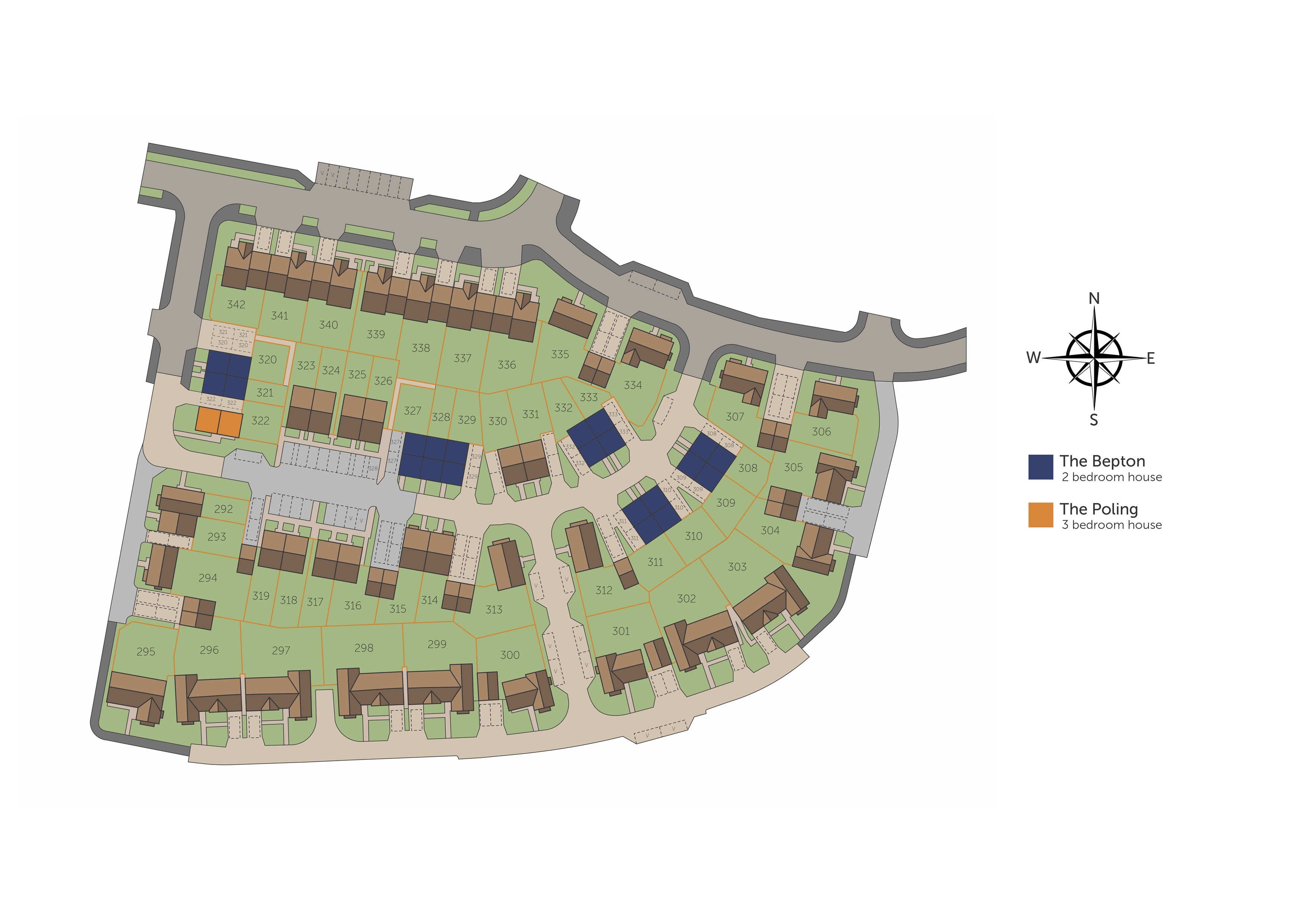 Development map showing plot locations