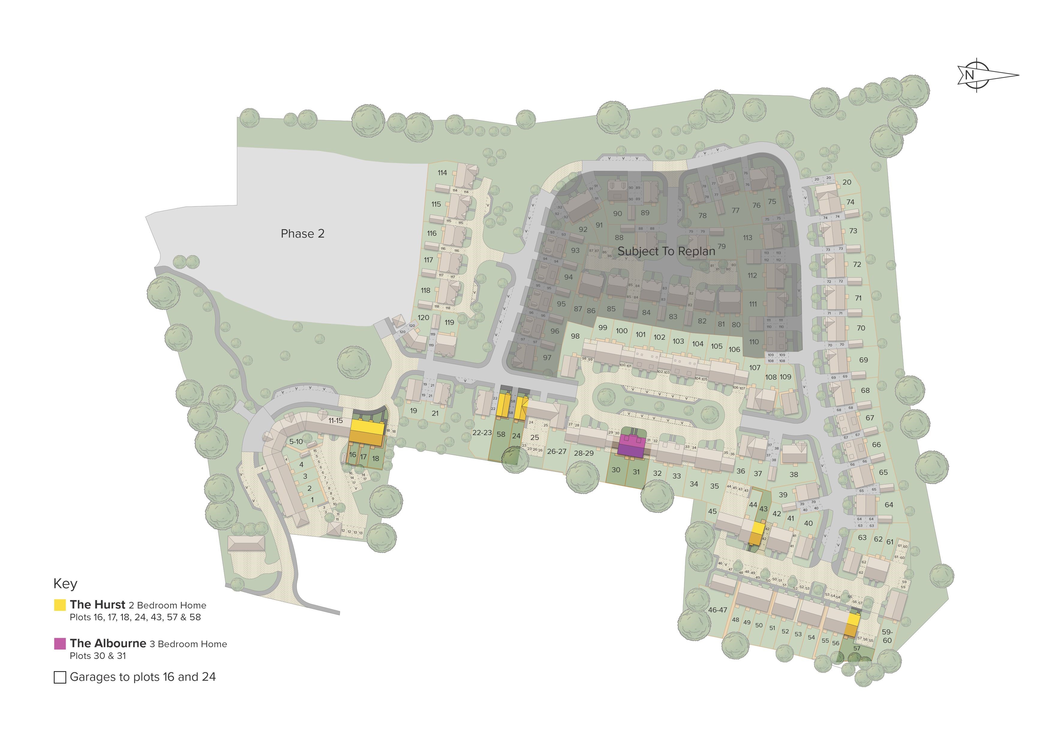 Development map showing plot locations