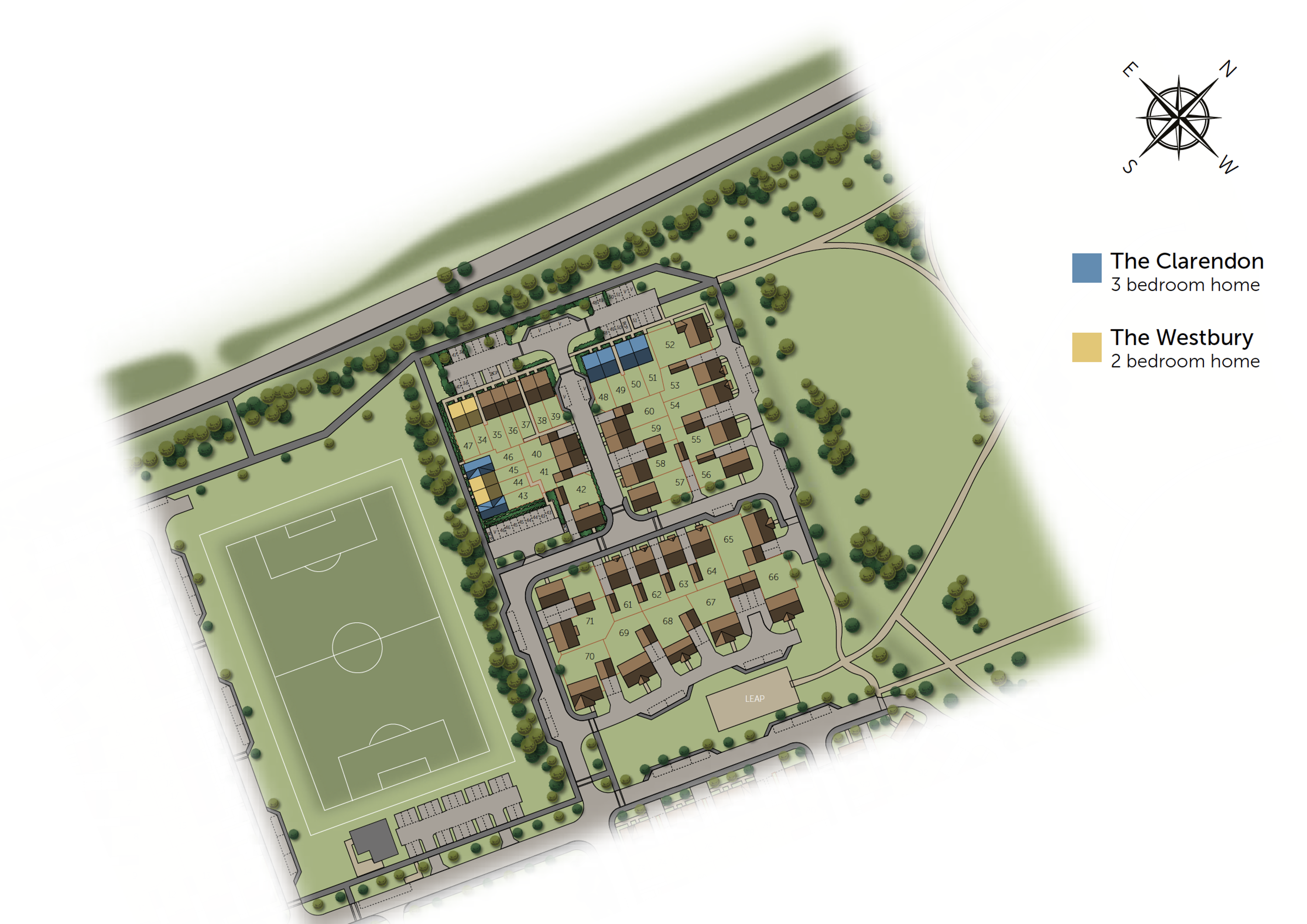 Development map showing plot locations
